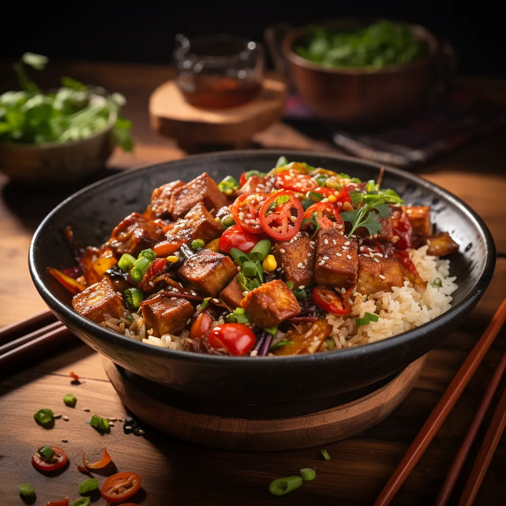 Cover Image for What to do with Leftover Tofu Stir-Fry Rice Bowl with Soy Sauce