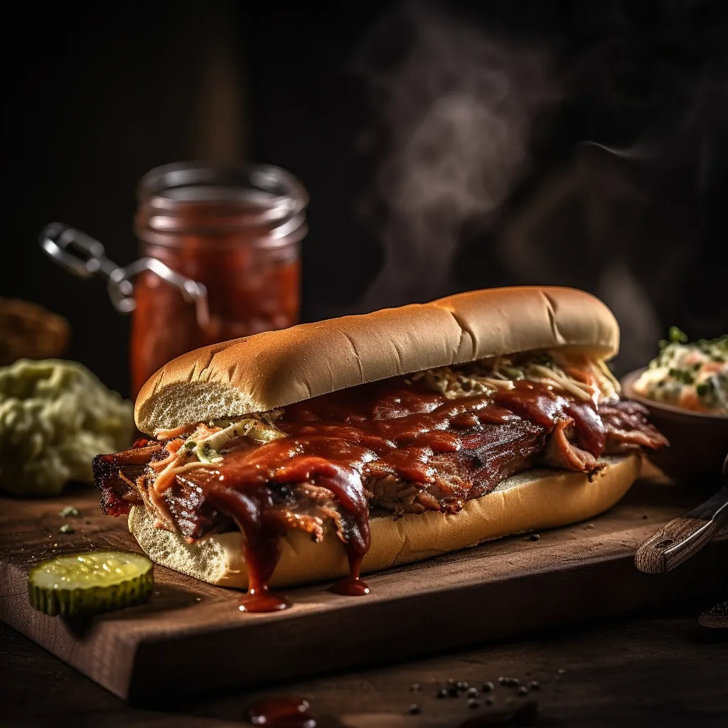 Cover Image for What to do with Leftover BBQ Ribs Sandwich with Coleslaw and Pickles