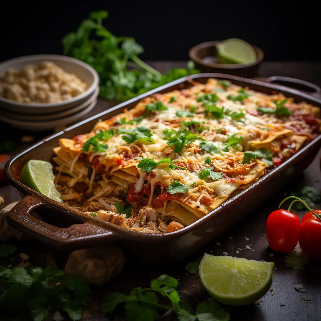 Cover Image for What to do with Leftover Chicken Enchiladas Casserole with Mexican Rice and Beans